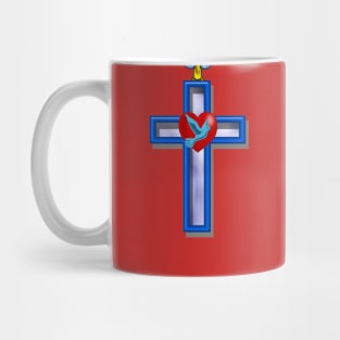 CHRISTIAN CROSS WITH LOVING DOVE Mug